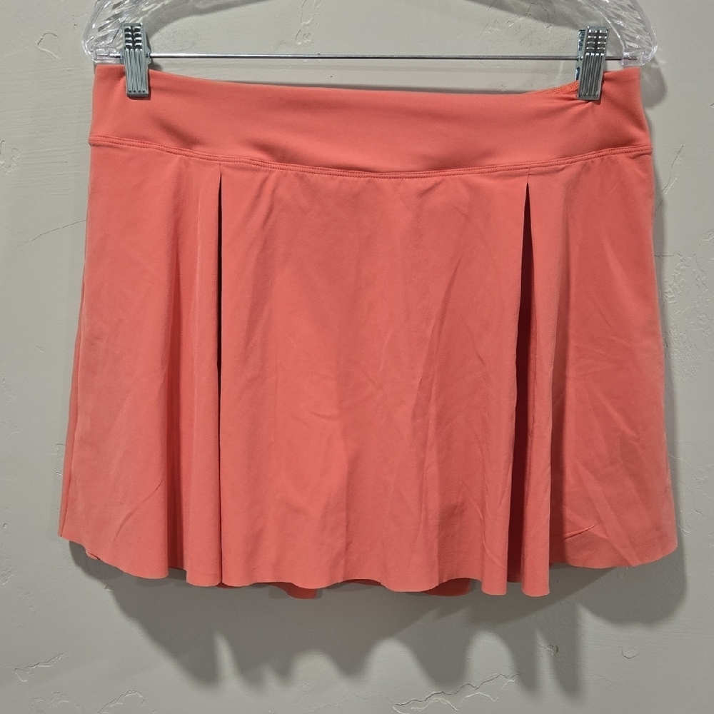 Nike Orange Pleated Skater Mini Skirt